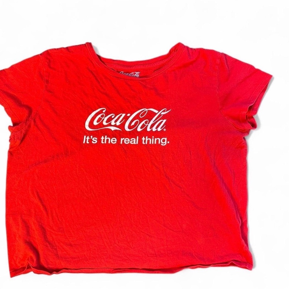 Vintage Coca Cola Red and White Short Sleeve Logo T Shirt size XL